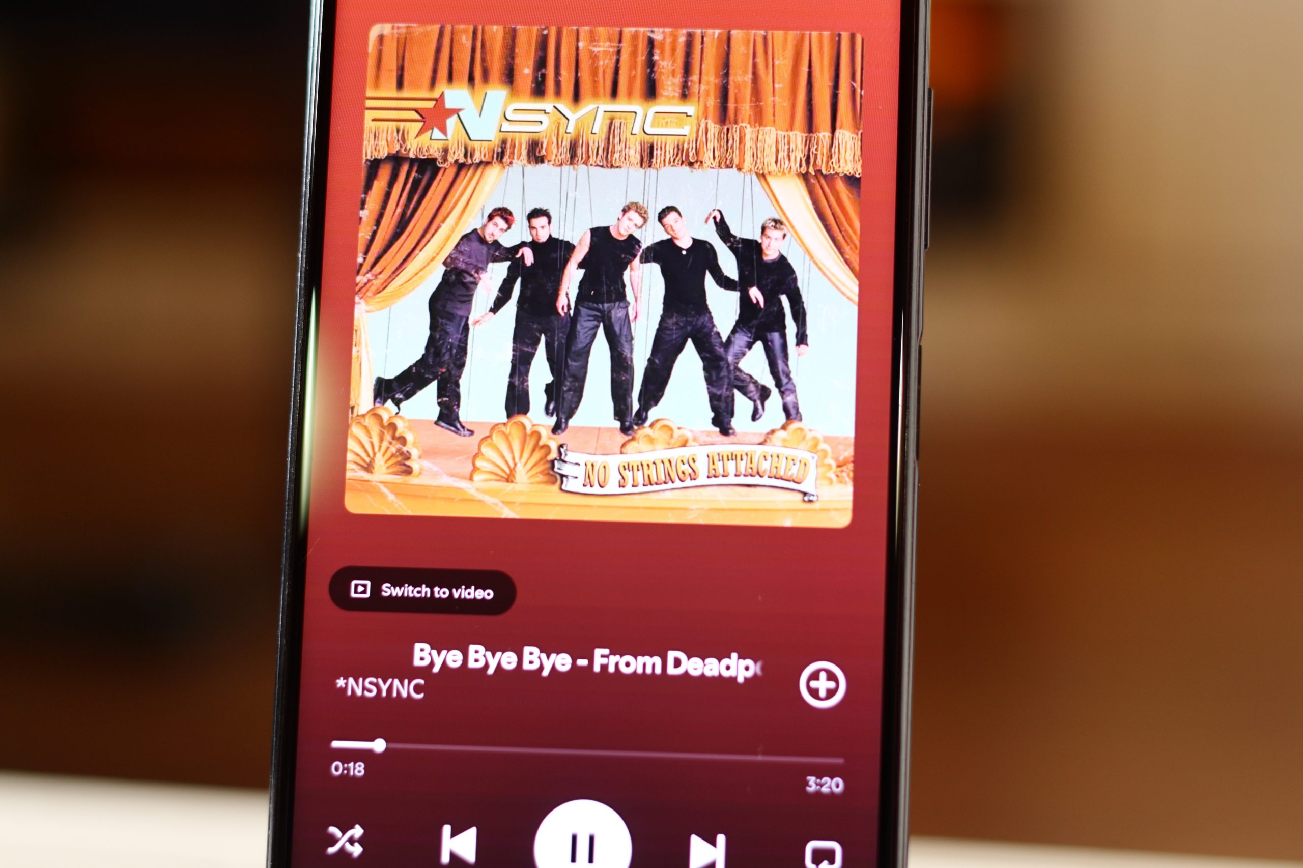 NSYNC Bye Bye Bye playing on mobile phone