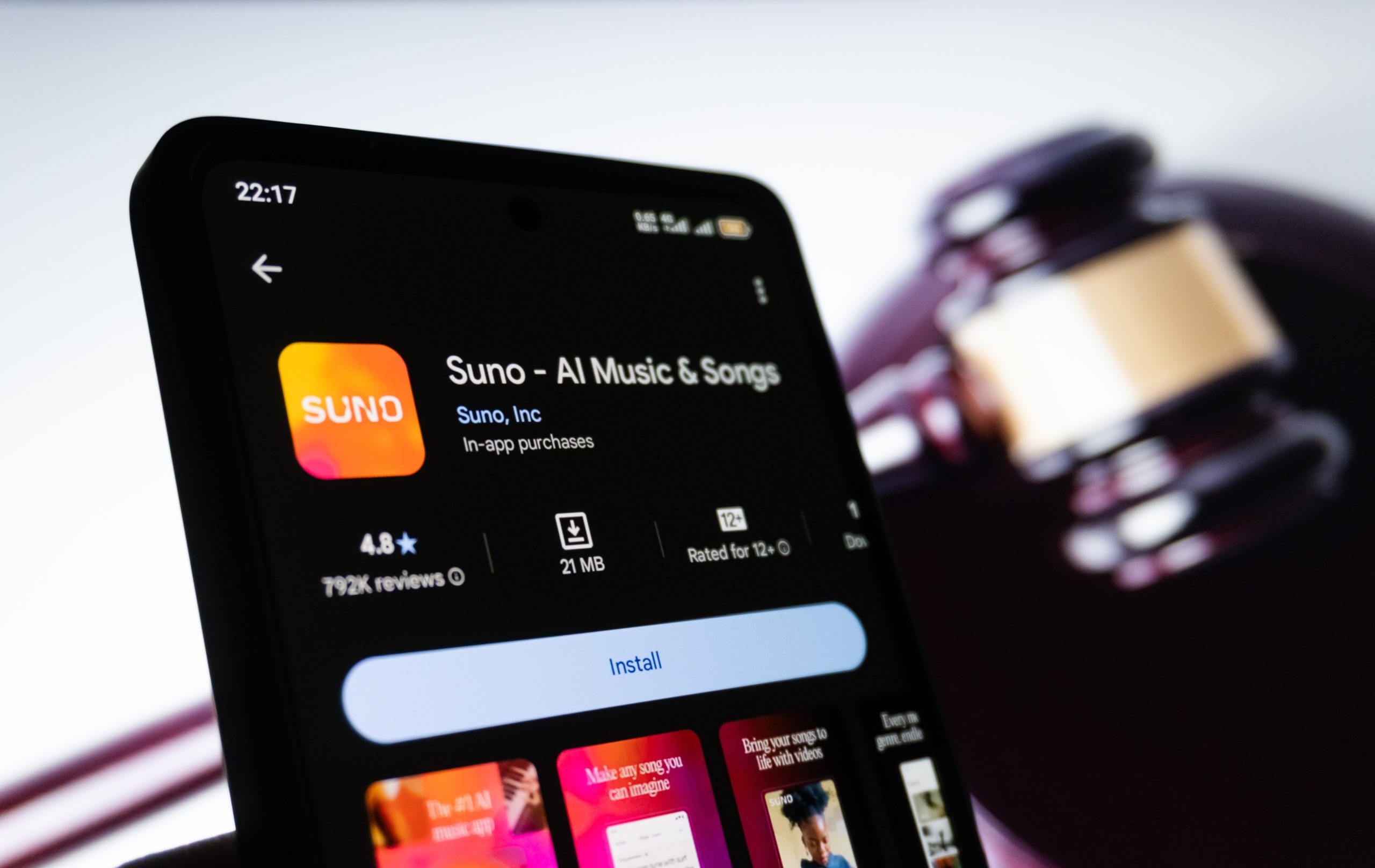 Suno app on mobile phone